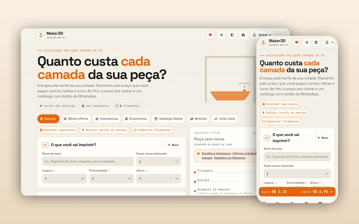 Telas do Maker3D